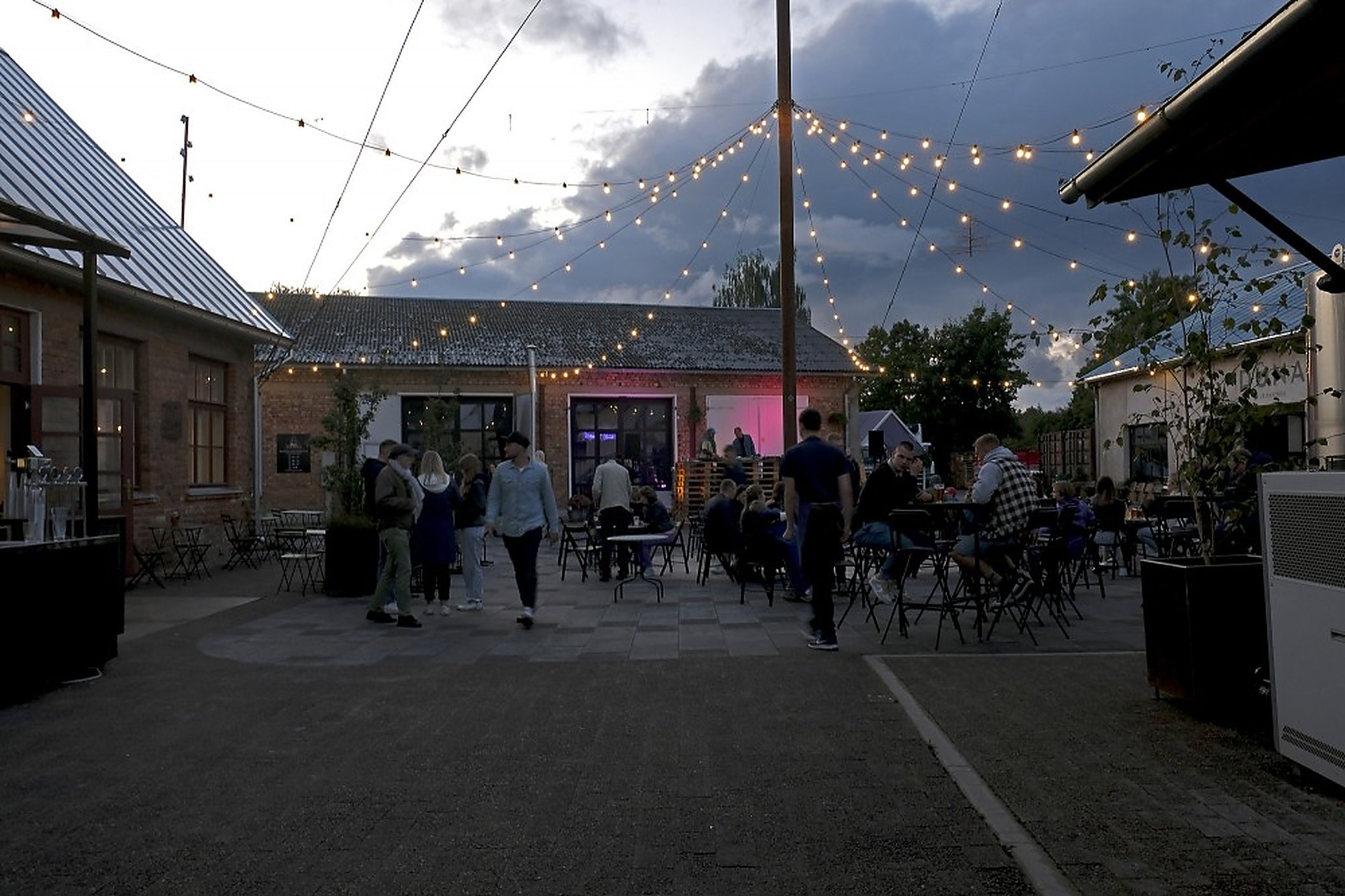 The yard on a summer evening. This is what the block looks like when something is on.